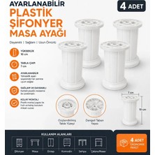 Asos Ayarlanabilir 10 cm Beyaz Plastik Ayak Dolap Mobilya Tezgah Yükseltici Ayak (4 Adet)
