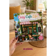 Birikiyedi Cozy Cafe Life Boyama Kitabı/yetişkinler Için Rahatlatıcı Kafe Temalı Boyama Kitabı/stres AZALTICI/21X21 cm
