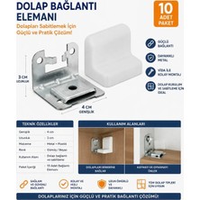 İlka Ilka İLK10 Mobilya Dolap Bağlantı Askı Elemanı Montaj Sabitleme Demiri Beyaz Renk (10 Adet)