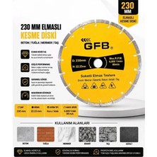 Gfb GFB2390 Soketli Elmas Beton Tuğla Mermer Kesme Diski 230 mm
