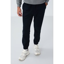 Tommy Life Lacivert Gizli Fermuarlı Rahat Form Lastik Paça Polar Erkek Eşofman Alt - 84866