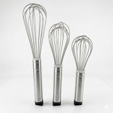 Belirtilmemiş 3’lü Paslanmaz Çelik Çırpıcı Seti - (22CM, 26CM, 32CM) Ergonomik Saplı Yumurta ve Sos Çırpma Teli -