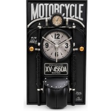 Koreli Motosiklet Tasarımlı Metal Duvar Saati ALK5789