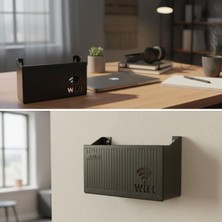 Rivera Duvar Tipi Wi-Fi Modem Saklama Kutusu(Beyaz) – Kablo Düzenleyici Router Raf Organizer