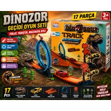 Trust Store Dinozor Geçidi Oyun Seti 17 Parça Rampalı Yarış Pisti ve Dinozor Fırlatma Oyunu  Arabalı Pist Seti
