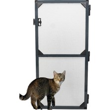 Empressco Yırtılmaz Kapı Sinekliği, Menteşeli Kedi, Antrasit, 90X210 Cm, Özel Ölçü
