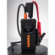 4'ü 1 Arada Akü Takviye Cihazı Dijital Lastik Şişirme Kompresörü 10000MAH Powerbank ve LED Fener - Lisinya
