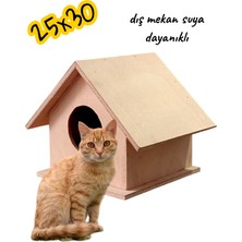 ncy Ahşap Kedi Yuvası Dış Mekan Suya Dayanıklı 26X26X30 cm