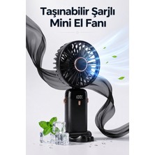 ArmoniaVital Şarjlı Mini El Fanı Taşınabilir Katlanabilir Masaüstü Vantilatör Askılı Mini Klima
