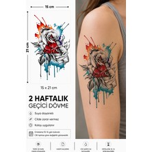 Tattoo Gerçekci Geçici Renkli Gül Dövme Sahte Etiket Kadın Erkek Kol Bacak