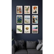 Çerçeve Görünümlü Illüstrasyon Tablolar,minimalist Figürler,mdf Tablo,9lu
