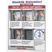 Belirtilmemiş Aksu Tek Kanat Pencere Si̇nekli̇k 75X125CM 4mt Cirt Bantli