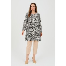 Ravencia Zebra Desenli Kadın Dokuma Tunik