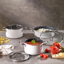 Belirtilmemiş Schafer Everyday 3 Lü Tencere Seti 6 Parça-Krem