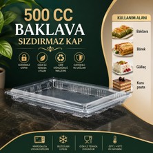 İsopack Kullan At Tek Kullanımlık Plastik Sızdırmaz 500 gr cc Şeffaf Baklava, Güllaç Saklama Kabı