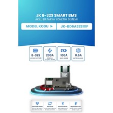 Electroll Jk Smart Bms Akıllı Batarya Yönetim Sistemi 8–32S 200A 0.6A Aktif Balans JK-BD6A32S10P