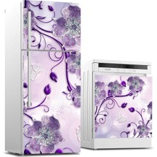 Belirtilmemiş Buzdolabı ve Bulaşık Makinası Beyaz Eşya Sticker Kaplama Çiçek Mücevher