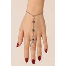 Nkie Jewels Gümüş Renk Sıralı Ay Yıldız Çelik Şahmeran - 3902