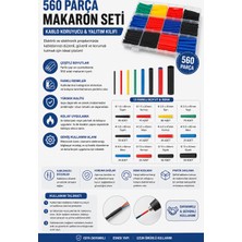 Loacandleco 560 Parça Isıyla Daralan Makaron Seti 12 Farklı Boy ve Renk Kablo Koruyucu Yalıtım Makaronu Kutulu Set