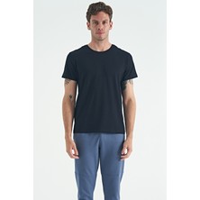 Air Jones Calvin Lacivert Basic Erkek T-Shirt - 88245