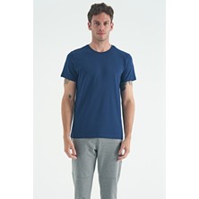 Air Jones Calvin İndigo Basic Erkek T-Shirt - 88245