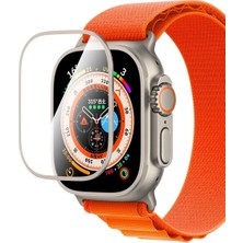 Gordonix Apple Watch Ultra 49MM Uyumlu Alloy Seri Safir Kaplama Tam Kaplayan Temperli Cam Ekran Koruyucu - Ultra Dayanıklı Çizilmeye ve Darbeye Dayanıklı Şeffaf Koruma