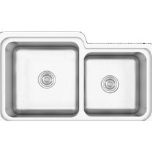 Crauf Evye Lavello Duo | 78CM - Platinum Satin (Inox)