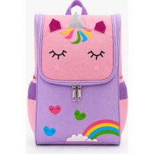 Quovo Unicorn Tarzı Özel Tasarım Anaokulu Su Geçirmez Ortopedık Anaokulu Çantası Kreş Çantası 4-7yaş
