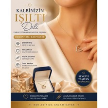 Nior Lifestyle Işıltılı Zirkon Taşlı Eğrisel Açık Kalp Kolye, Minimalist Gold Zarafet Kolye, Kadın Için Özel Doğum Günü Hediyesi