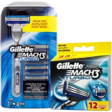 Belirtilmemiş Gillette Mach-3 Turbo 1up Tıraş Makinesi + 16 Başlık