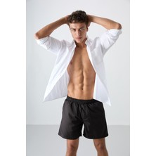 Tommy Life Siyah Hızlı Kuruyan Standart Fit Erkek Deniz Şortu - 81237