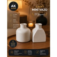 2 Parça Dekoratif El Yapımı Vazo , Dekor Obje Set