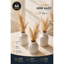 3 Parça Minimal El Yapımı Dekoratif Vazo, Biblo Obje Dekor Set
