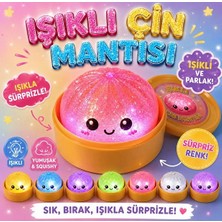 Teknoparkta Çin Mantısı Işıklı Simli Çin Mantısı Squishy Büyük Boy Dumpling Squishy Sürpriz Simli Renkli Işıklı