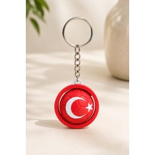 Wowolab Türkiye Temalı 360 Derece Dönen Küre Anahtarlık 3D Baskı Pla