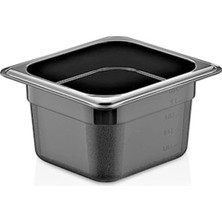 Empressco Gn 1/6-100 mm Gastronom Küvet, Polikarbon, Siyah