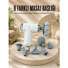 Tech Butiq Çok Fonksiyonlu Masaj Tabancası Spor Sonrası Kas Rahatlatıcı 8 Başlıklı Masaj Cihazı