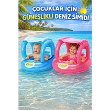 Empressco Renkli Gölgelikli ve Tenteli Çocuk Deniz Simiti, Güvenli Yaz Eğlencesi
