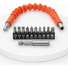 Aycer 12 Parça Esnek Bits Uç Seti 300 mm Esnek Şaftlı Tornavida Uç Seti - Lisinya