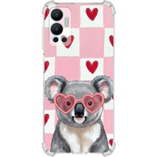 Printify Infinix Hot 12 ile Uyumlu Pembe Pötikare Serisi Uykucu Aşık Tasarımlı Uv Baskılı Köşe Korumalı Antişok Kılıf