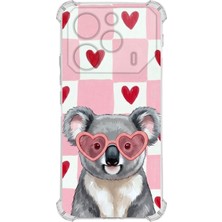 Printify Tecno Pova 6 ile Uyumlu Pembe Pötikare Serisi Uykucu Aşık Tasarımlı Uv Baskılı Köşe Korumalı Antişok Kılıf
