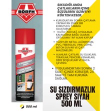 Börfh Su Sızdırmazlık Sprey Siyah 500 Ml, Çatılar, Su Olukları, Teraslar, Pencere Kenarları, Derz Boşlukları ve Baca Çevresi