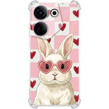 Printify Infinix Hot 40I ile Uyumlu Pembe Pötikare Serisi Pembe Zıpzıp Tasarımlı Uv Baskılı Köşe Korumalı Antişok Kılıf