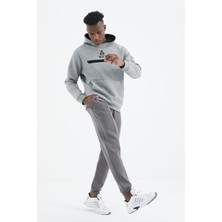 Tommy Life Koyu Gri  Bağcıklı Ön Dikiş Detaylı  Standart  Kalıp Erkek Eşofman Alt - 84994