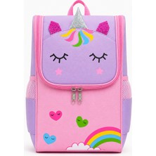 Quovo Unicorn Tarzı Özel Tasarım Anaokulu Su Geçirmez Ortopedık Anaokulu Çantası Kreş Çantası 4-7yaş