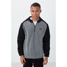 Air Jones Ruby Gri Melanj Standart Kalıp Polar Erkek Sweatshirt - 88300