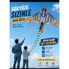 Empressco Uçak Desenli Dev Uçurtma Jet Savaş Uçağı Büyük Roketli Oyuncak Kite 150X110 cm Kolay Uçan - Fiyatı