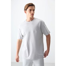 Air Jones Taş Pamuklu Kalın Yumuşak Dokulu Oversize Fit Basic Erkek T-Shirt - 88378