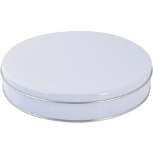 Neva Ajans 215X40 mm Yuvarlak BEYAZ Metal Kutu, Yuvarlak Metal Çikolata Kutusu (1 Adet)