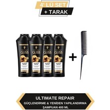 Gliss Ultimate Repair Şampuan 400ml X4 Adet +Tarak Hediyeli